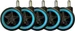 LC-Power Rollen LC-CASTERS-DRIFT 5er Set Hellblau