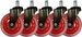 LC-Power Gaming Stuhlrollen 5er Set Rot