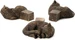 Jardinopia Pflanzentopffüsse Potty Feet Schlafende Katze, 3er Set