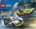 LEGO Verfolgungsjagd mit Polizeiauto und Muscle Car