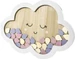 Partydeco Wooden guest book - Cloud, 30.5x43cm (1 pkt / 1 pc.)