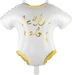 Partydeco Folienballon Baby romper Gold/Weiss