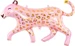 Partydeco Folienballon Leopard Gold/Rosa