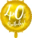 Partydeco Ballon 40 Jahre Aluminium in Gold