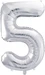 Partydeco Alu-Ball Ziffer "5" Silber