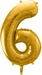 Partydeco Alu-Ballon Ziffer "6" Gold