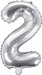 Partydeco Zahlenballon 2 Alu Silber 35cm