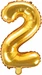 Partydeco Zahlenballon 2 Alu Gold 35cm