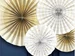 Partydeco Rosetten Zweifarbig 4 Stück, Weiss/Gold