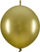 Partydeco Kettenballons Linking Dekoluftballon Gold metallic 33cm, 20 Stück