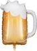 Partydeco Folienballon Bier Mass inkl. Strohhalm 66 x 54 cm, 1 Stück