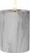 Star Trading LED-Kerze Pillar Flame Marble 7.5 cm x 12.5 cm, Grau