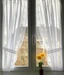 Hubatka Tagvorhang Vitrage Spitzen-Vitragen 95 x 110 cm, Weiss