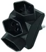 Steffen Abzweigstecker 3xT23 schwarz