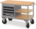 Kraftwerk Werkstattwagen mit 4 Schubladen und 2 Ablageböden, 835x1300x600 mm, 89 KG