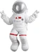 Wallxpert Wanddekoration Astronaut 35 x 48 cm, Silber/Weiss
