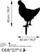 Wallxpert Gartenstecker Chicken 64 x 42 cm