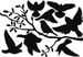 Esschert Design Fensterfolie Vogelsilhouetten auf Ast 33 x 23 cm