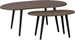 EGLO Beistelltisch Aloran 2er Set, Dunkelbraun, Tiefe: 90 cm